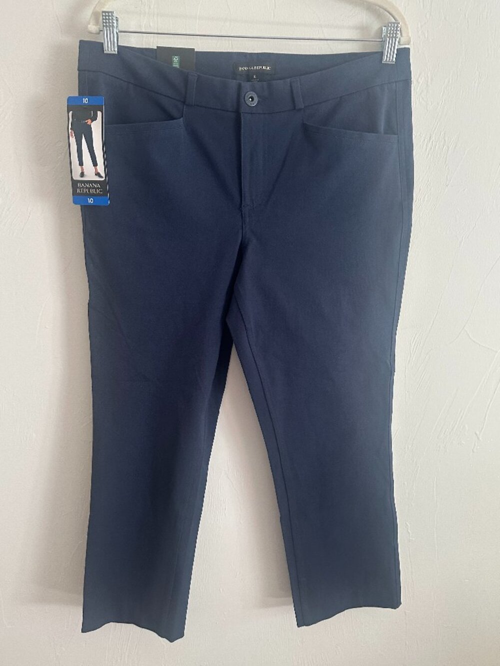 NWT Banana Republic Slim Straight Cropped Pants Navy Size 10